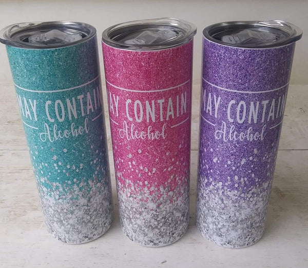 May Contain Alcohol Tumbler – Pink Voltage Designs